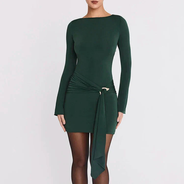 Anish שמלת מיני צמודה עם קשירה צדדית