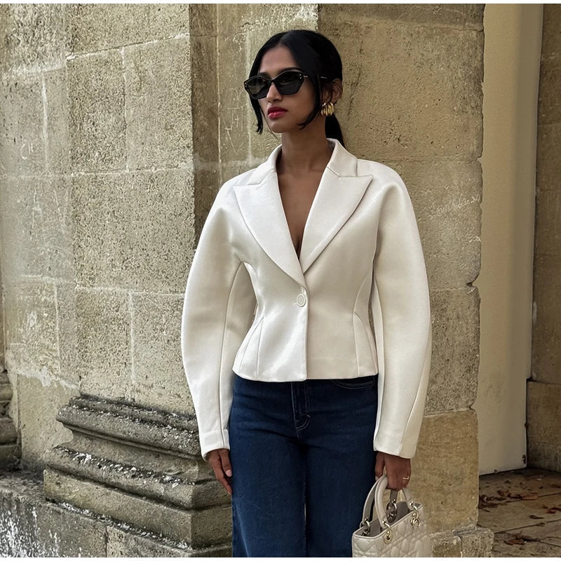 חליפת משי שני חלקים מחויטת מכנסיים ובלייזר - מורל