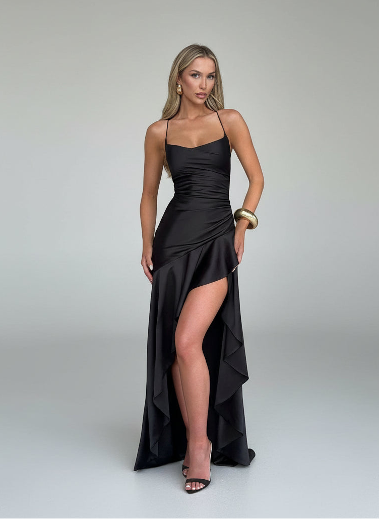 שמלת מקסי סאטן דגם ג'ין