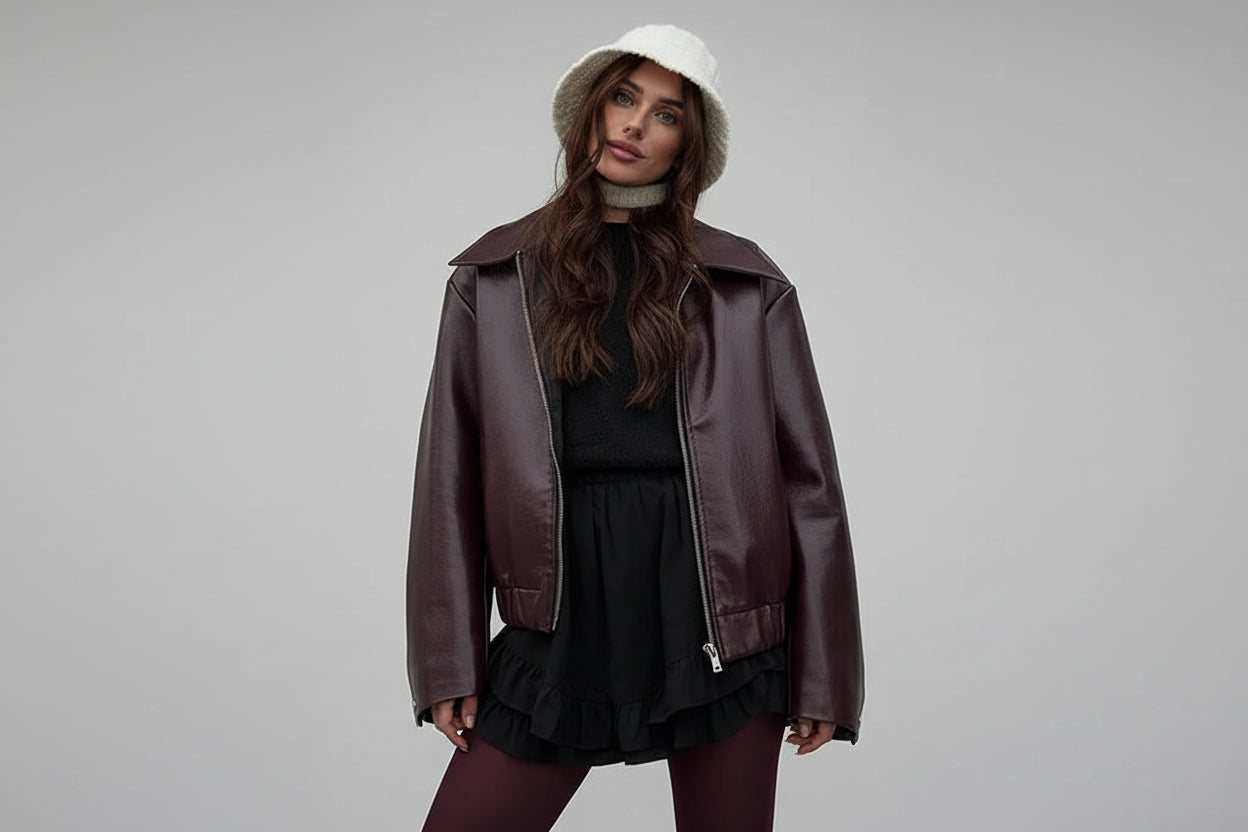 ג'קט דמוי עור דגם מילה