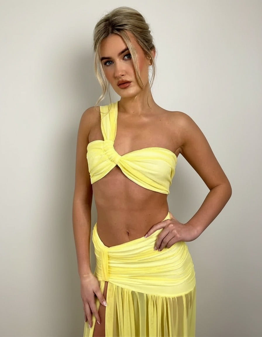 שמלת מקסי עם שסע קדמי דגם לוסי