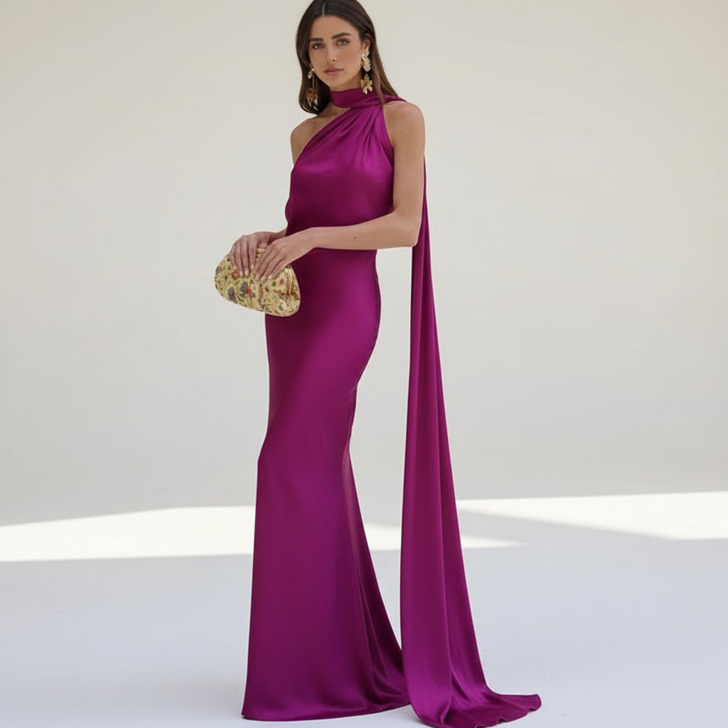 שמלת מקסי בעלת גב חשוף דגם סולנה