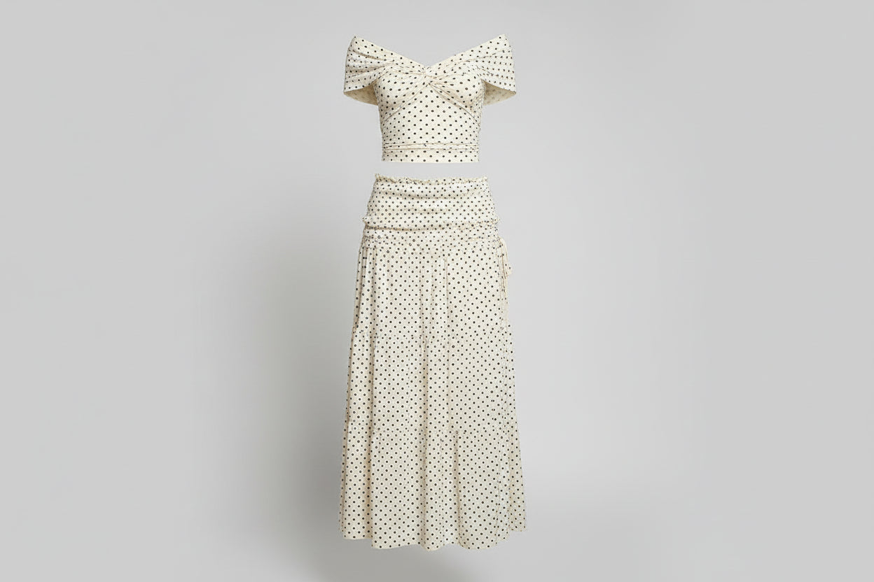 שמלת מקסי נקודות דגם נאיס