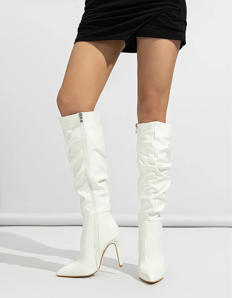 מגפי דמוי עור מבריק דגם תאיר