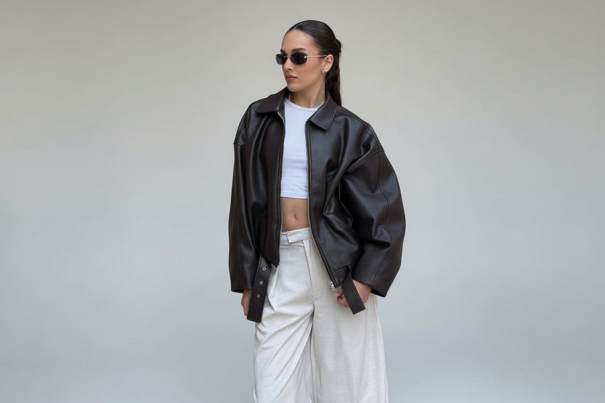 ג'קט דמוי עור דגם אנורה