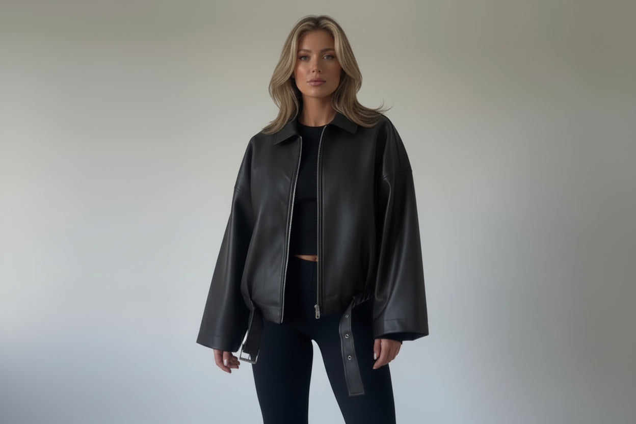 ג'קט דמוי עור דגם אנורה