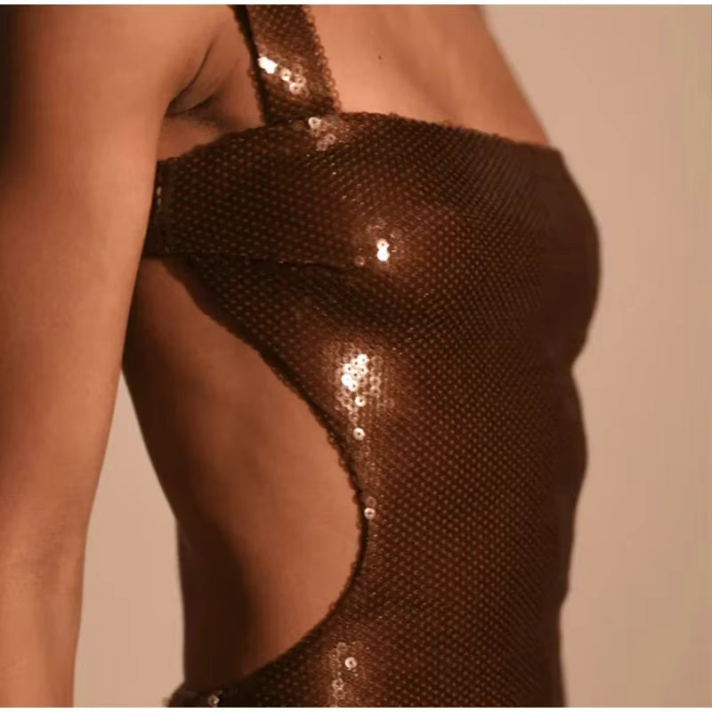 שמלת פאייטים גב פתוח דגם שילת