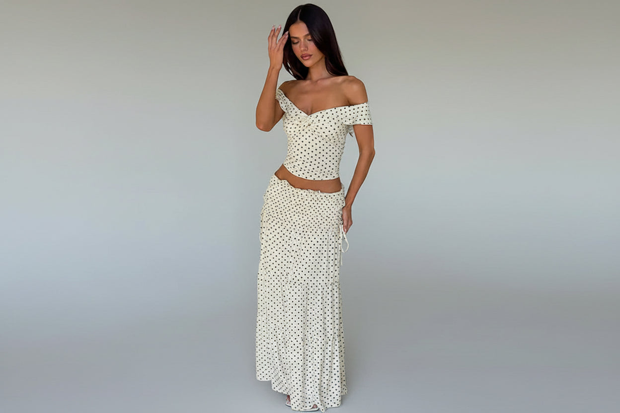 שמלת מקסי נקודות דגם נאיס