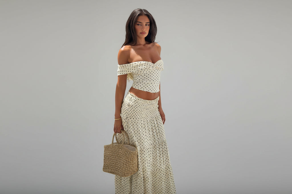 שמלת מקסי נקודות דגם נאיס