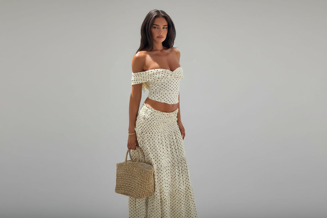 שמלת מקסי נקודות דגם נאיס