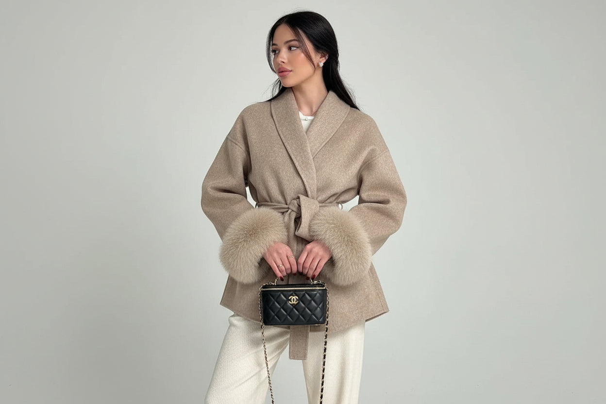 מעיל צמר פרוותי דגם ולריה