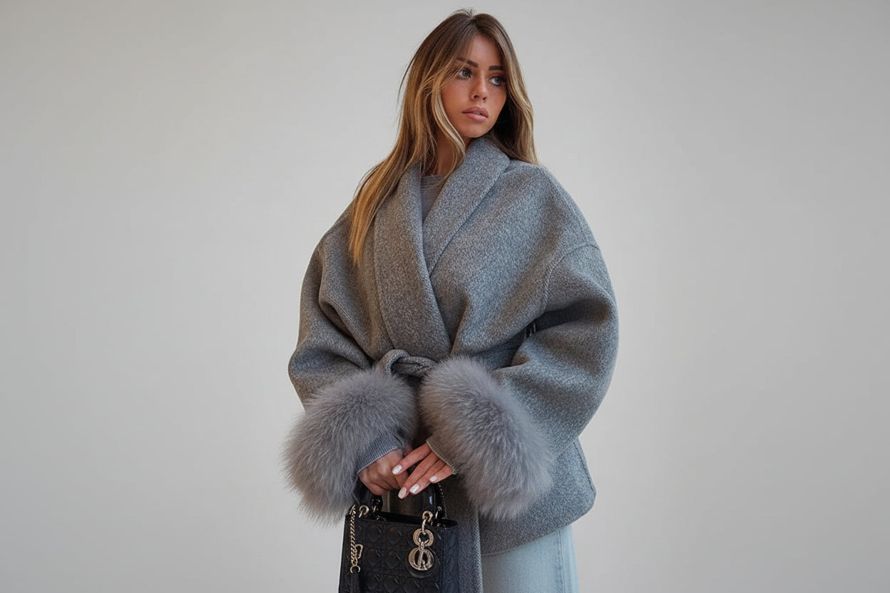 מעיל צמר פרוותי דגם ולריה