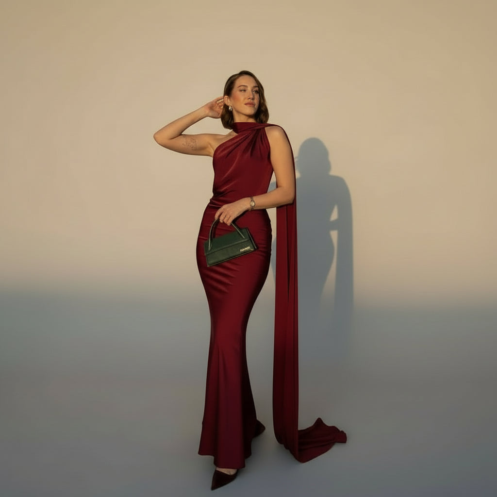 שמלת מקסי בעלת גב חשוף דגם סולנה