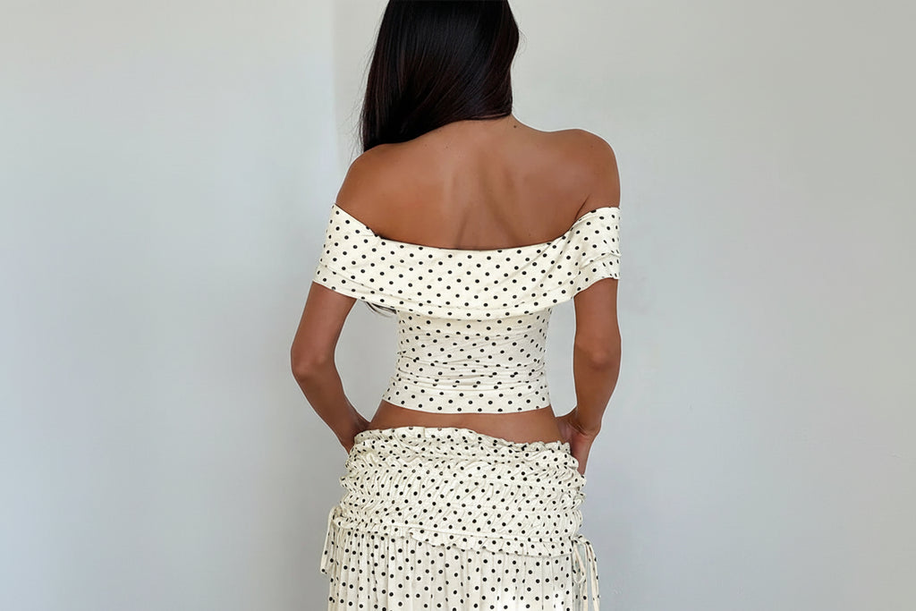 שמלת מקסי נקודות דגם נאיס