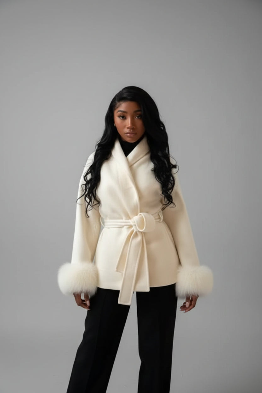 מעיל צמר פרוותי דגם ולריה